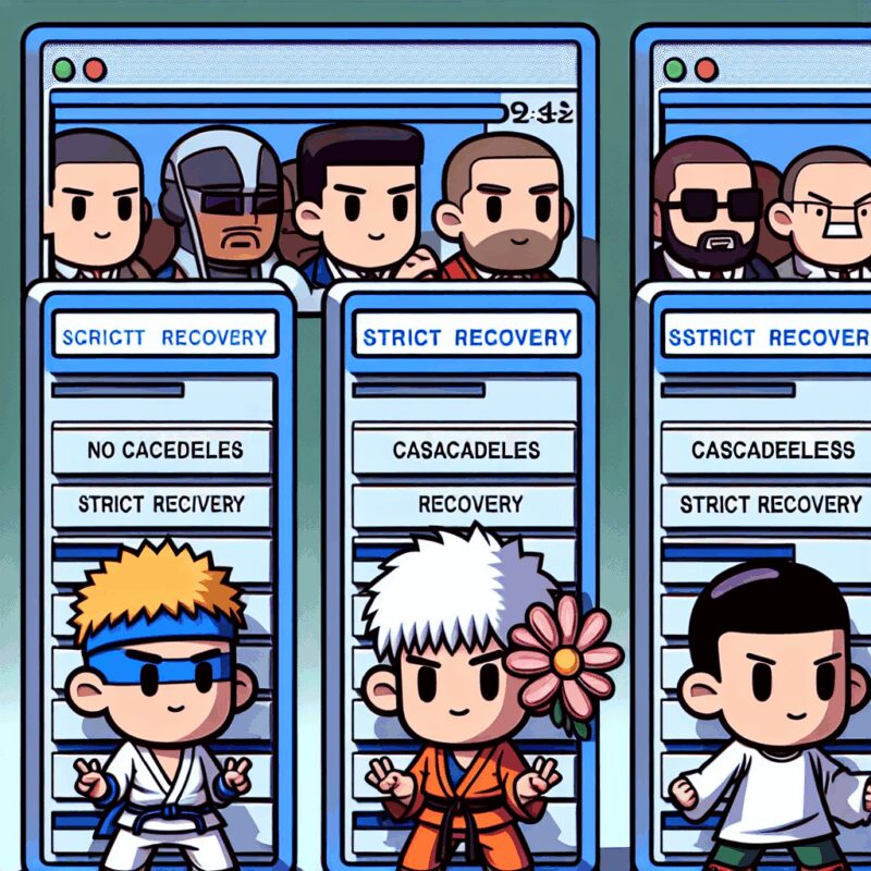 Cascadeless와 Strict 회복 가능성 조건의 수학적 비교